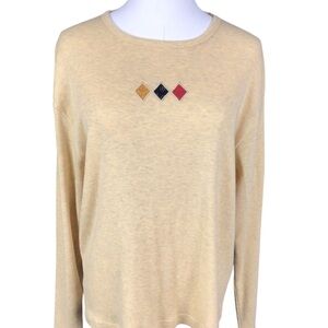 VTG Lighthouse Apparel Pullover Top Yellow Large Longsleeve
